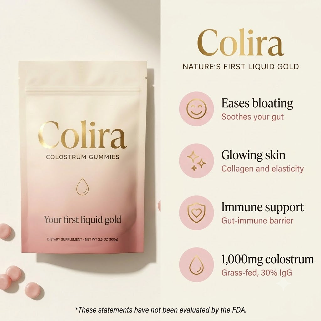 Colira Viral Colostrum Gummies | Your First Liquid Gold - Bloat Relief & Baby-Soft Skin