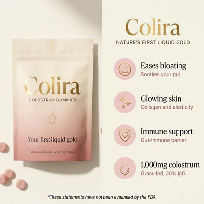 Colira Viral Colostrum Gummies | Your First Liquid Gold - Bloat Relief & Baby-Soft Skin